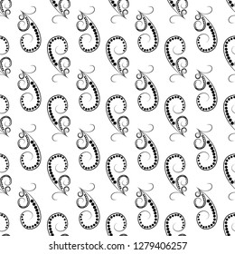 Black abstract arabic seamless pattern. Fashion graphic background design. Modern stylish abstract texture. Monochrome template for prints, textiles, wrapping, wallpaper, website. Vector illustration