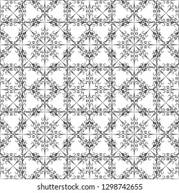 Black abstract arabic seamless pattern. Fashion graphic background design. Modern stylish abstract texture. Monochrome template for prints, textiles, wrapping, wallpaper, website. Vector illustration