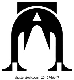 black abstract  with arch shaped minar
