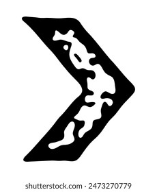 A black abstract arrow with intricate textured patterns, ideal for various design projects, vector illustration.