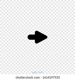 Black abstract arrow rotated to the right. Vector graphics