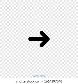 Black abstract arrow rotated to the right. Vector graphics