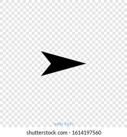 Black abstract arrow rotated to the right. Vector graphics