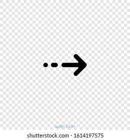 Black abstract arrow rotated to the right. Vector graphics