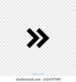 Black abstract arrow rotated to the right. Vector graphics