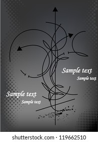 black abstract arrows on grey background