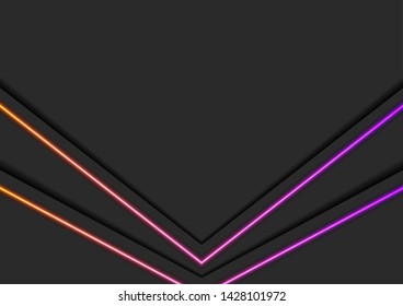 El fondo técnico de las flechas abstractas negras con líneas de neón brillantes. Ilustración del vector