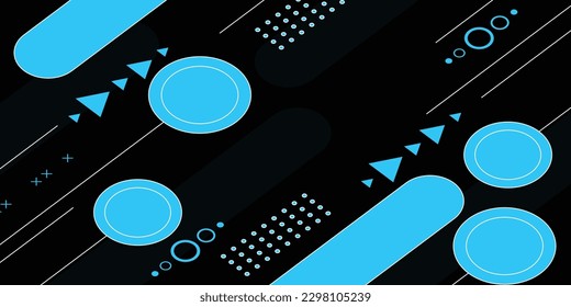 Fondo abstracto negro y figura azul 