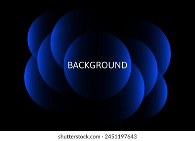 Black abstract background with blue gradient spheres	