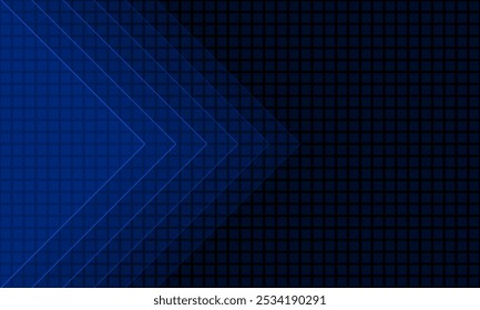 Black abstract background with blue overlay triangular pattern, modern geometric texture