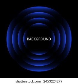 Black abstract background with blue pattern, modern geometric texture, gradient circles	