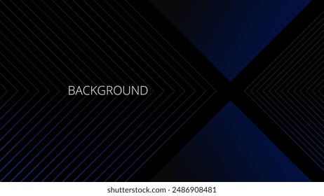 Fondo abstracto negro con patrón triangular azul, forma cruzada, textura geométrica moderna, rayos diagonales y ángulos	