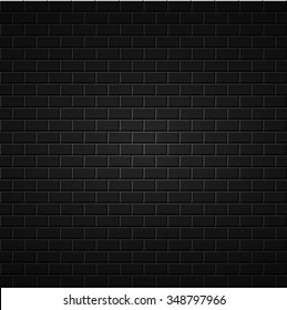 Black abstract background. Brick wall texture.