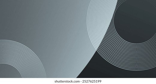 Fondo abstracto negro con líneas circulares. Anillos de gradiente gris negro moderno abstracto agradable