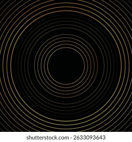 Fundo abstrato preto com linhas de círculo. tecnologia de jogo fundo abstrato. anéis de gradiente. linhas radiais escuras