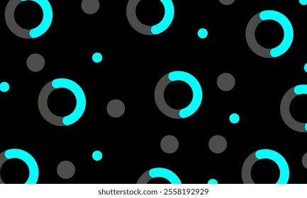 Black abstract background. Circles and dots