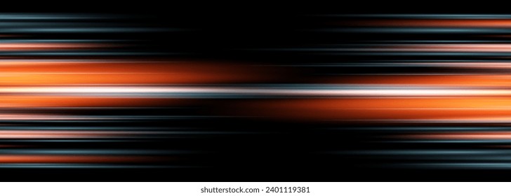 Black abstract background with colored stripes. Modern dark wide abstract banner design. Vector illustration