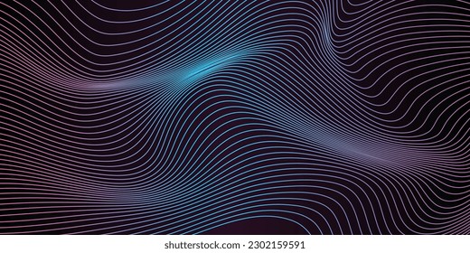 Black abstract background and colorful line