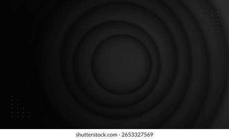 Fondo abstracto negro con círculos concéntricos. Ideal para Anuncio, póster, Web y proyecto de arte digital.