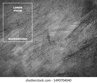 Black abstract background. Concrete texture. Grunge texture graphic design. Dark color background. vector illustration.