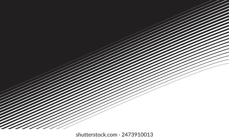 Fondo abstracto negro con la línea de la curva para el fondo o la presentación
