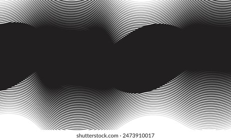 Black abstract background with curve line for backdrop or presentation