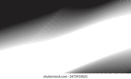 Fondo abstracto negro con la línea de la curva para el fondo o la presentación