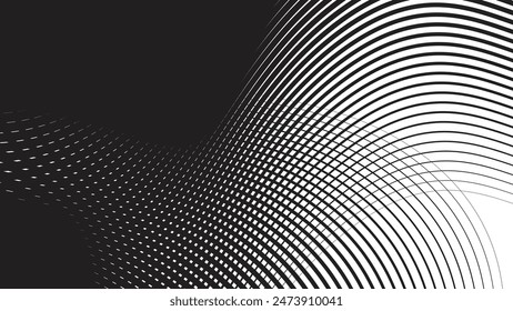 Black abstract background with curve line for backdrop or presentation