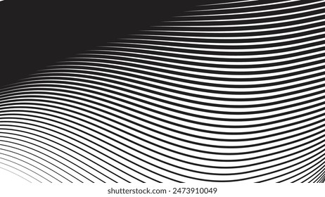 Black abstract background with curve line for backdrop or presentation