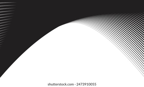 Black abstract background with curve line for backdrop or presentation
