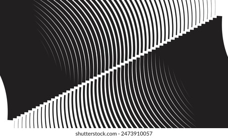 Black abstract background with curve line for backdrop or presentation