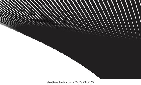 Black abstract background with curve line for backdrop or presentation