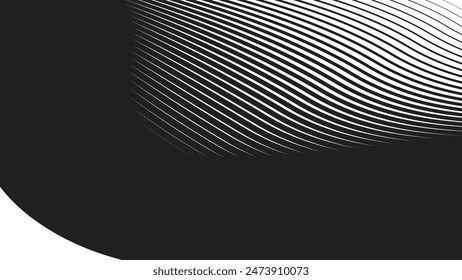 Black abstract background with curve line for backdrop or presentation