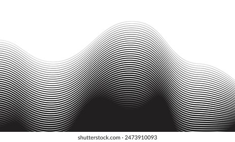 Fondo abstracto negro con la línea de la curva para el fondo o la presentación