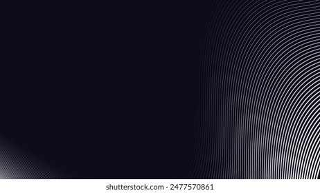 Black abstract background with curve line for backdrop or presentation