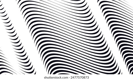 Black abstract background with curve line for backdrop or presentation