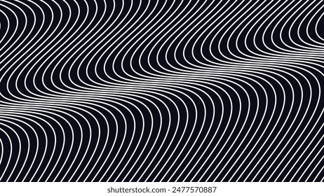 Black abstract background with curve line for backdrop or presentation
