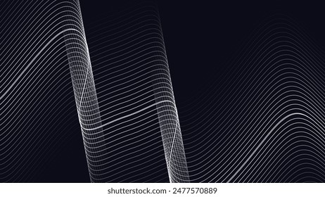 Fondo abstracto negro con la línea de la curva para el fondo o la presentación