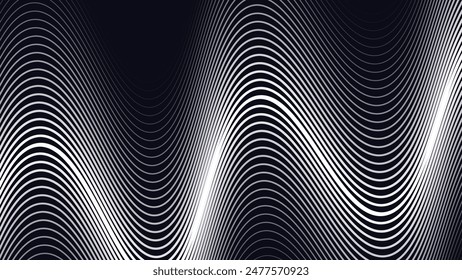 Fondo abstracto negro con la línea de la curva para el fondo o la presentación