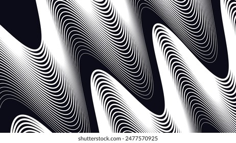 Black abstract background with curve line for backdrop or presentation