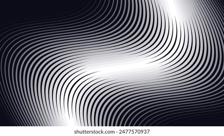 Black abstract background with curve line for backdrop or presentation