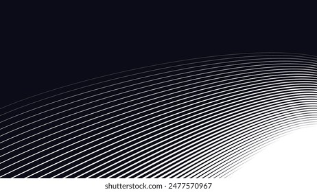 Black abstract background with curve line for backdrop or presentation