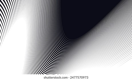 Fondo abstracto negro con la línea de la curva para el fondo o la presentación