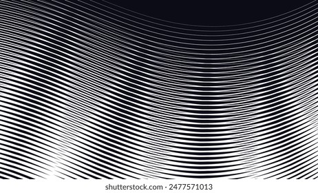 Fondo abstracto negro con la línea de la curva para el fondo o la presentación