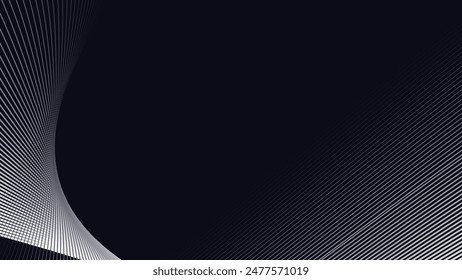 Black abstract background with curve line for backdrop or presentation