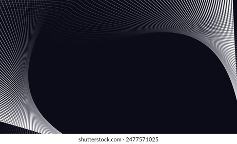 Black abstract background with curve line for backdrop or presentation