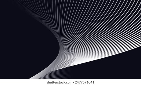 Fondo abstracto negro con la línea de la curva para el fondo o la presentación