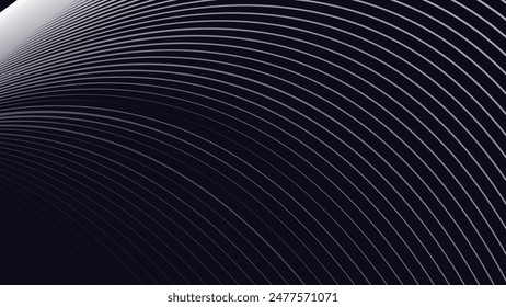 Black abstract background with curve line for backdrop or presentation