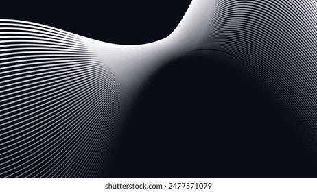 Fondo abstracto negro con la línea de la curva para el fondo o la presentación