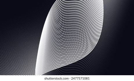 Black abstract background with curve line for backdrop or presentation